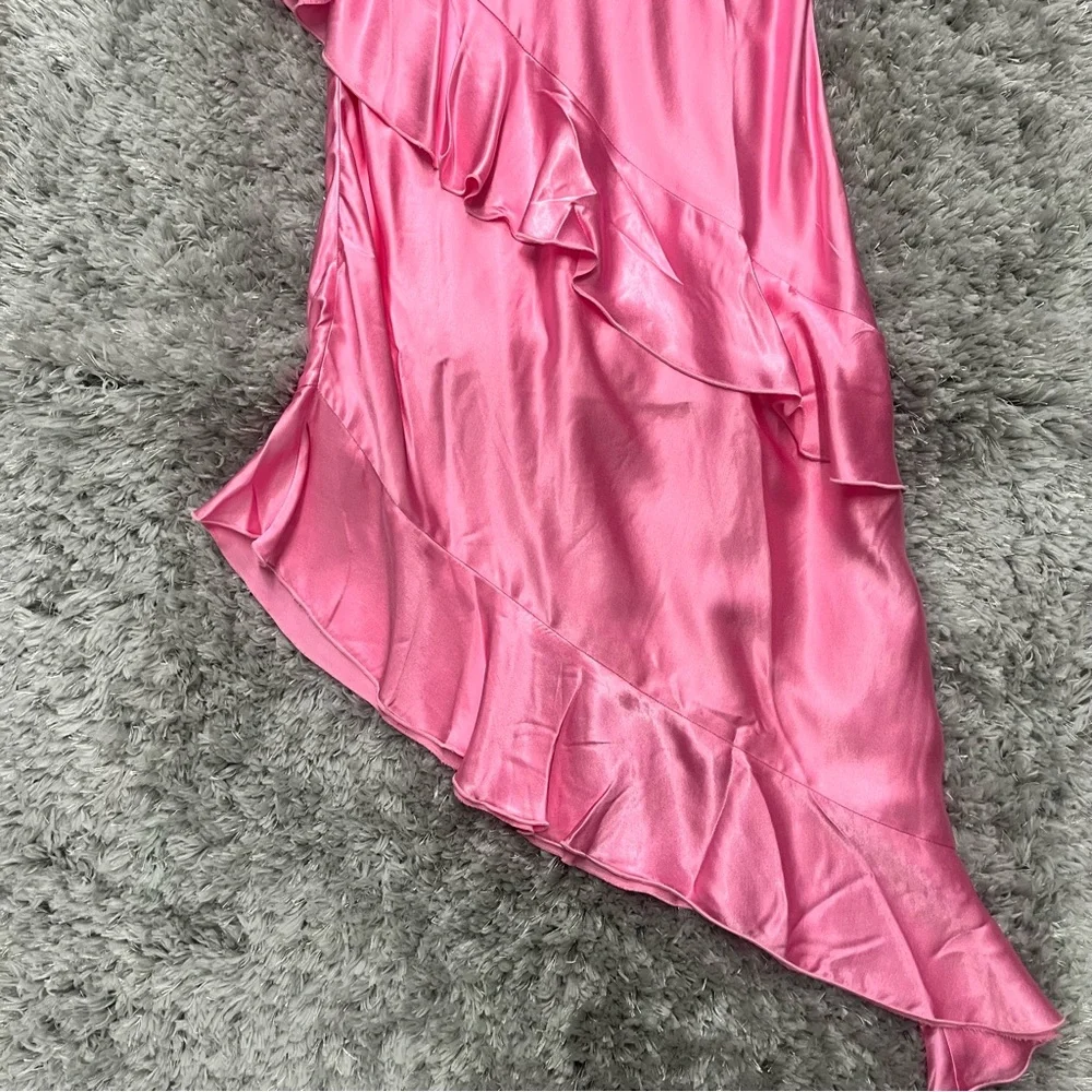 NWT H&M Flounced Satin Slip Dress - Picture 7 of 8
